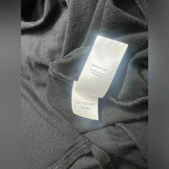 Splendid Black Cold Shoulder Midi Dress L | Wrap Waist Tie, Flowy Slits - Picture 10 of 11